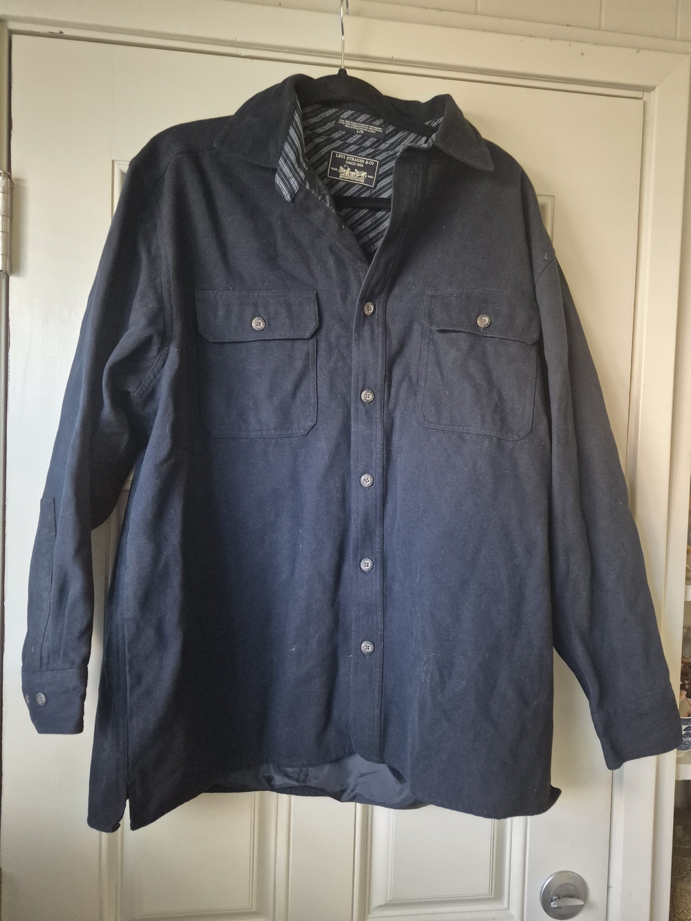 Levi's Dark Navy Button-Front Shirt JacketL